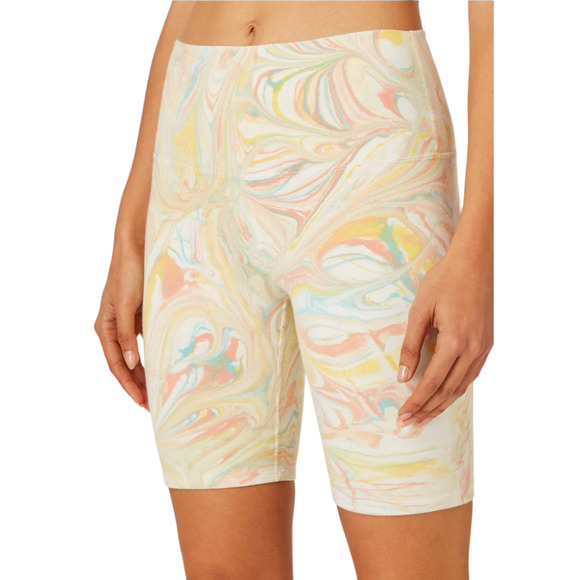 LA DETRESSE Rainbow Sherbet activewear athletic athleisure bike shorts Sz L NEW - Picture 7 of 7